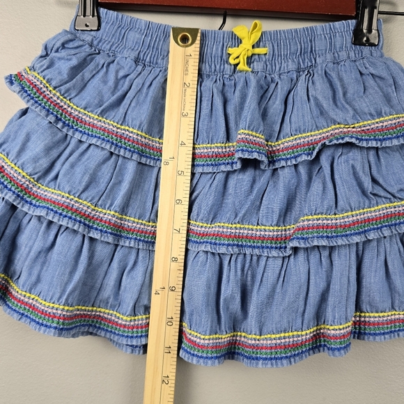 MINI BODEN Ruffle Tiered‎ Woven Skort Multi-color Rainbow Girls Size 6-7 Years - Picture 8 of 8